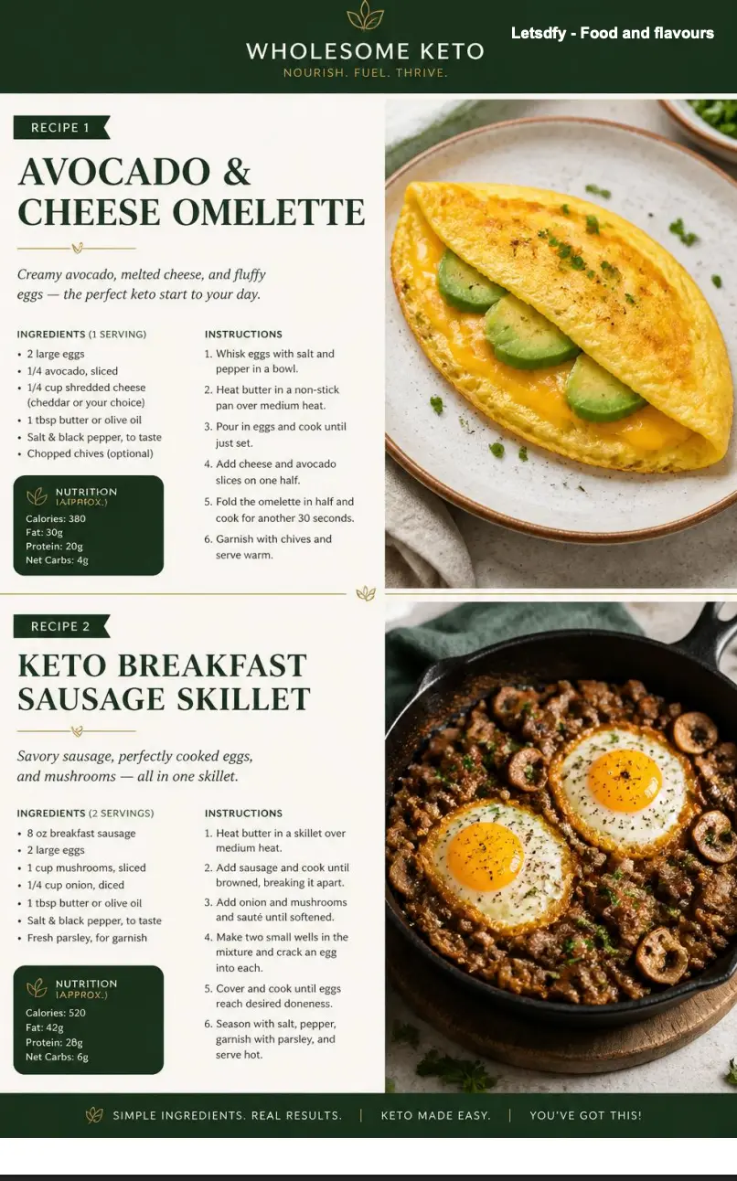 English Keto Meal Collection sample recipe page 1